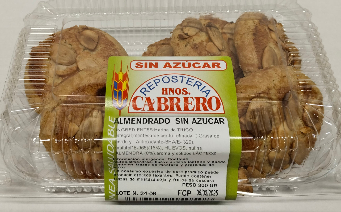Pasta Almendra S/A Blister CABRERO 8un