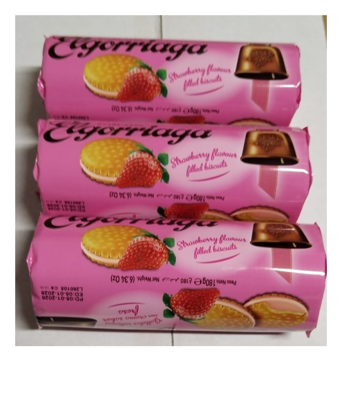 GALLETA RELLENA DE FRESA 180G 24UN ELGORRIAGA