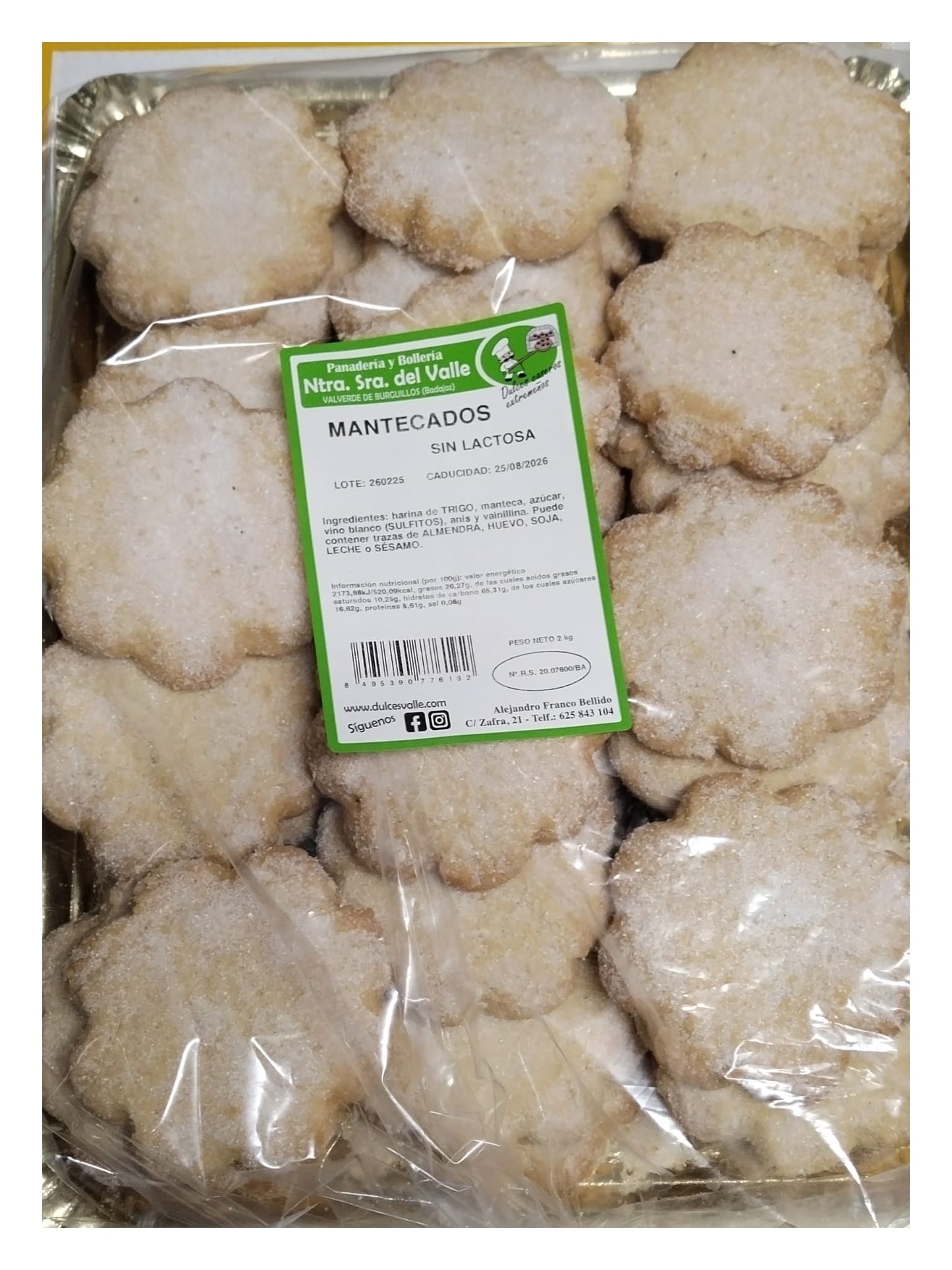 MANTECADO VINO BLANCO 2KG BADAJOZ
