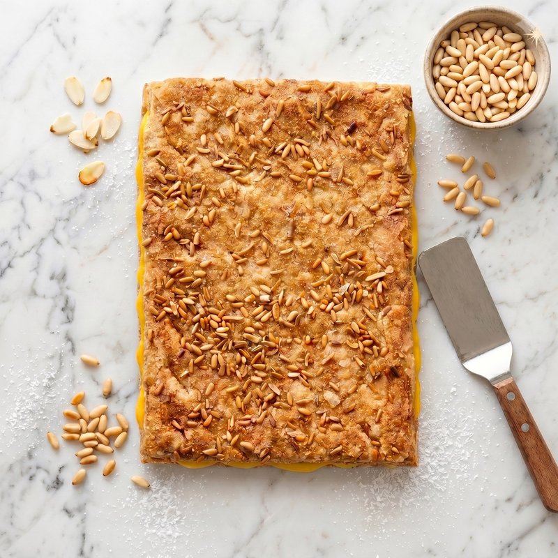 Coca Hojaldre Crema Piñón y almendra 1kg