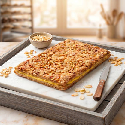 Coca Hojaldre Crema Piñón y almendra 1kg